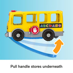 Fisher-Price Little People Big Yellow School Bus Pull-Along Toddler Learning Toy, Multilanguage Version