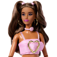 Barbie Fashionista Boneca Barbie Fashionista Deluxe Style Boneca com Vestido Rosa com Estrelas