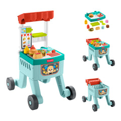 Fisher-Price Aprender e Brincar Andador para Bebês Carro de Snacks 4 em 1