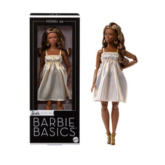 Barbie-Barbie Basics Modèle 09-Poupée Brune Avec Robe Dorée