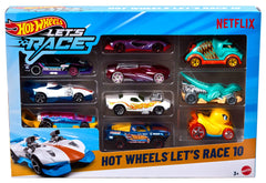 Hot Wheels Diecast Veículo de Brinquedo Let's Race Embalagem com 10 Carros Surpresa