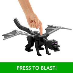 Minecraft DragonS Breath Attack Ender Dragon Action Figure With 10 Discs, 20-Inch Wingspan