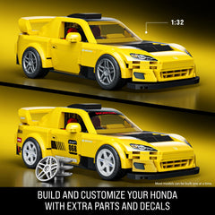 Mattel Brick Shop Hot Wheels ’07 Honda S2000 Building Toy Kit (257 Pieces), For Collectors