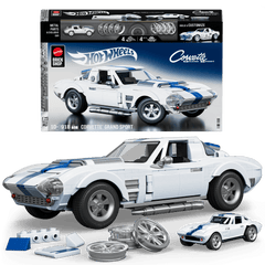 Mattel Brick Shop Hot WheelsJuguete de Construcción Elite 63 Corvette Grand Sport