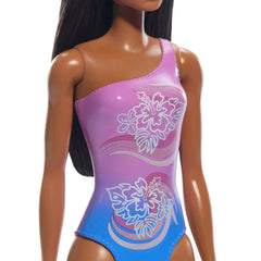 Barbie Fashion & Beauty Muñeca Playa con Traje de Baño Morado