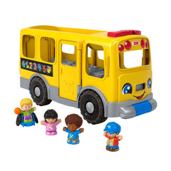 Fisher-Price Little People Big Yellow School Bus Pull-Along Toddler Learning Toy, Multilanguage Version