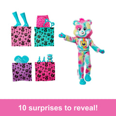 Barbie Cutie Reveal Care Bears Doll & Accessories, Series 2 Good Vibes Bear With 10 Surprises