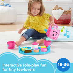 Fisher-Price Laugh & Learn Sweet Manners Tea Set Interactive Toddler Pretend Play, 11 Pieces