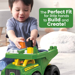 MEGA BLOKS Fisher-Price Building Toy Blocks John Deere Dump Truck (25 Pieces) For Toddler