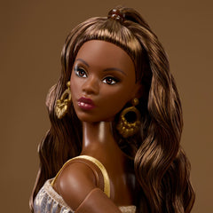 Barbie-Barbie Basics Modèle 09-Poupée Brune Avec Robe Dorée