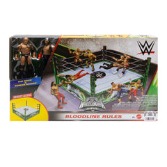 WWE Bloodlines Rules Playset With Ring & 2 Action Figures, includes The Rock & Roman Reigns