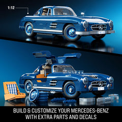Mattel Brick Shop Hot Wheels Mercedes-Benz 300 SL Building Toy Kit (1600 Pieces), for Collectors