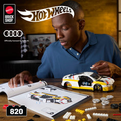 Mattel Brick Shop Hot Wheels ‘15 Audi R8 Lms Building Toy Kit (820 Pieces), For Collectors