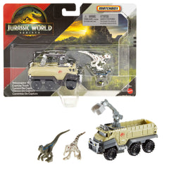 Matchbox Vehículo de Juguete Jurassic World Transportador Dinosaurios