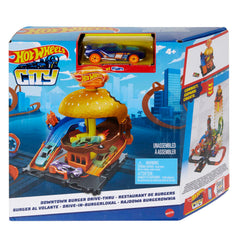 Hot Wheels City Burger Drive-Thru Playset, With 1 Toy Car