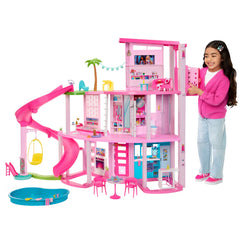 Barbie Dreamhouse, Pool Party Doll House With 75+ Pieces And 3-Story Slide, Barbie House Playset, Pet Elevator And Puppy Play Areas