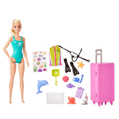 Barbie-Coffret Barbie Plongeuse, Poupée et Plus de 10 Accessoires