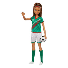 Barbie Profesiones Muñeca Jugadora de Fútbol Playera Verde