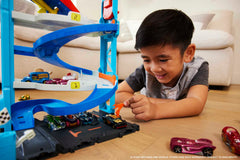 Hot Wheels City Track Set With 1 Toy Car, Transforming Race Tower Playset