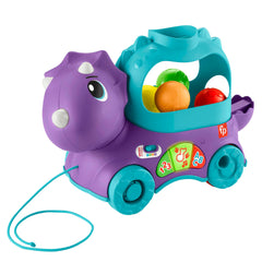 Fisher-Price Toddler Learning Toy, Dinosaur Pull Toy English & French Version, Poppin’ Triceratops
