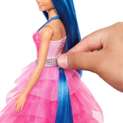 Barbie 65Anniversaire Poupée et Animal Licorne Ailée, Ch. Bleus