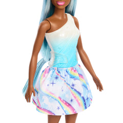 Barbie Poupée Licorne, Cheveux Bleus, Tenue Ombrée et Accessoires