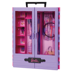 Barbie Closet With 6 Hangars, Accessory Features Translucent Doors, Racks & Shelves