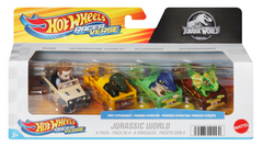 Hot Wheels Racerverse Coffret de 4Véhicules Métal Jurassic World