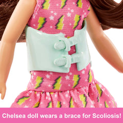 Barbie Toys, Chelsea Doll, 6-inch Small Doll With Brace For Scoliosis Spine Curvature