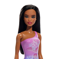 Barbie Fashion & Beauty Muñeca Playa con Traje de Baño Morado