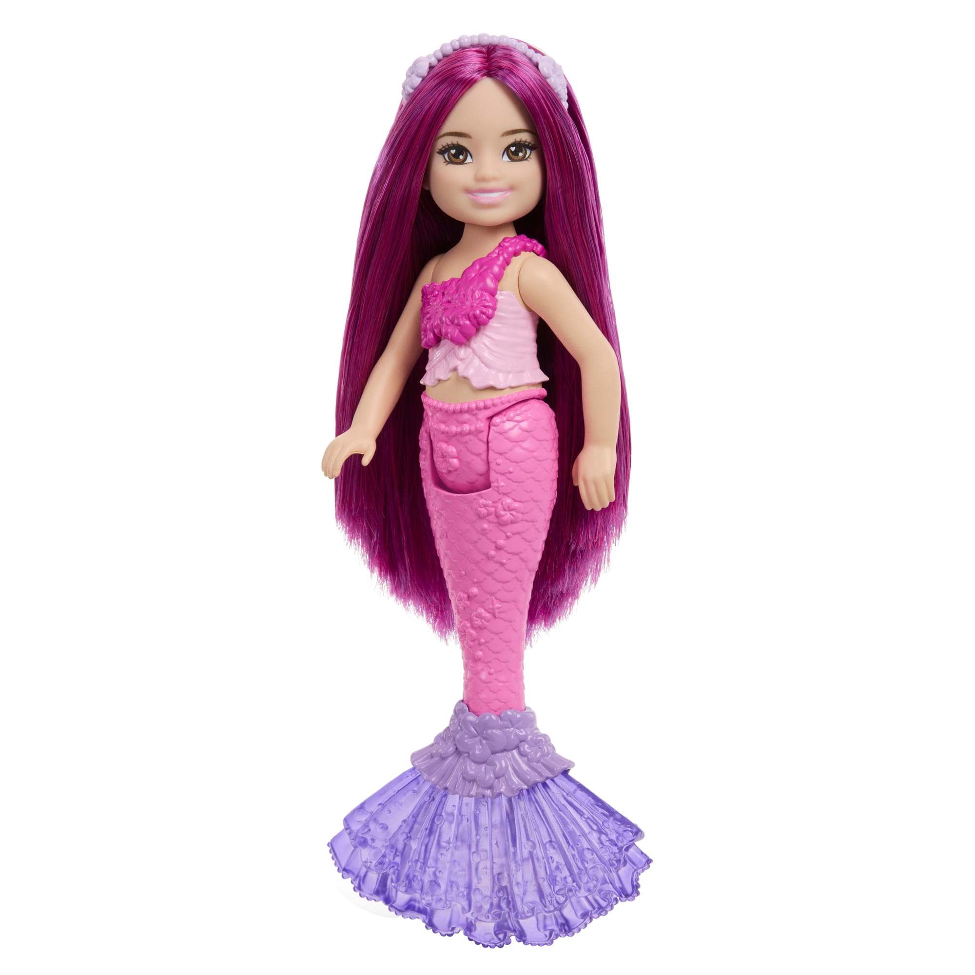 Barbie Chelsea Mermaid Small Doll With Pink Hair & Removable Hair Accessory, 6-Inch Toy