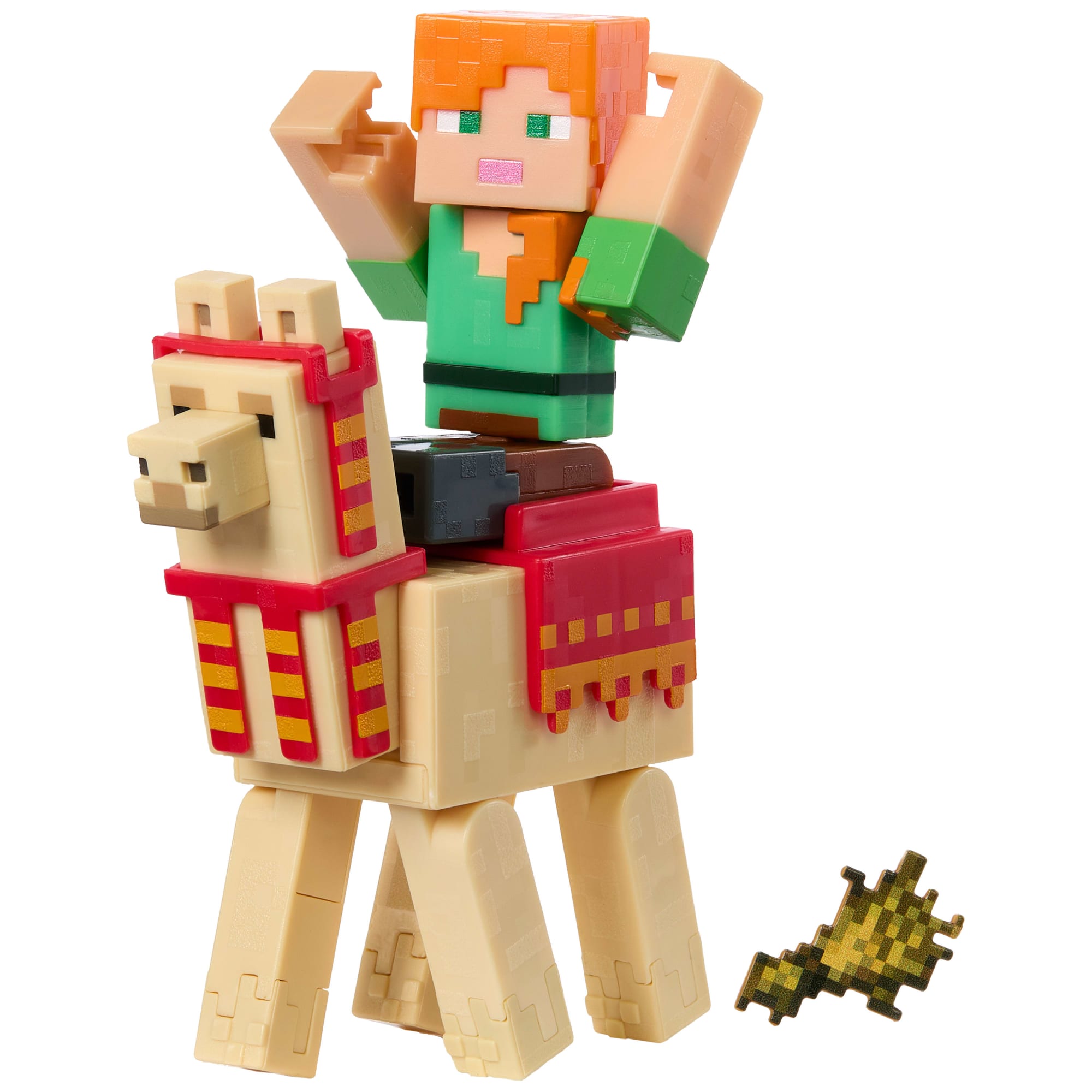 Minecraft Vanilla Figura de Ação Alex e Lhama