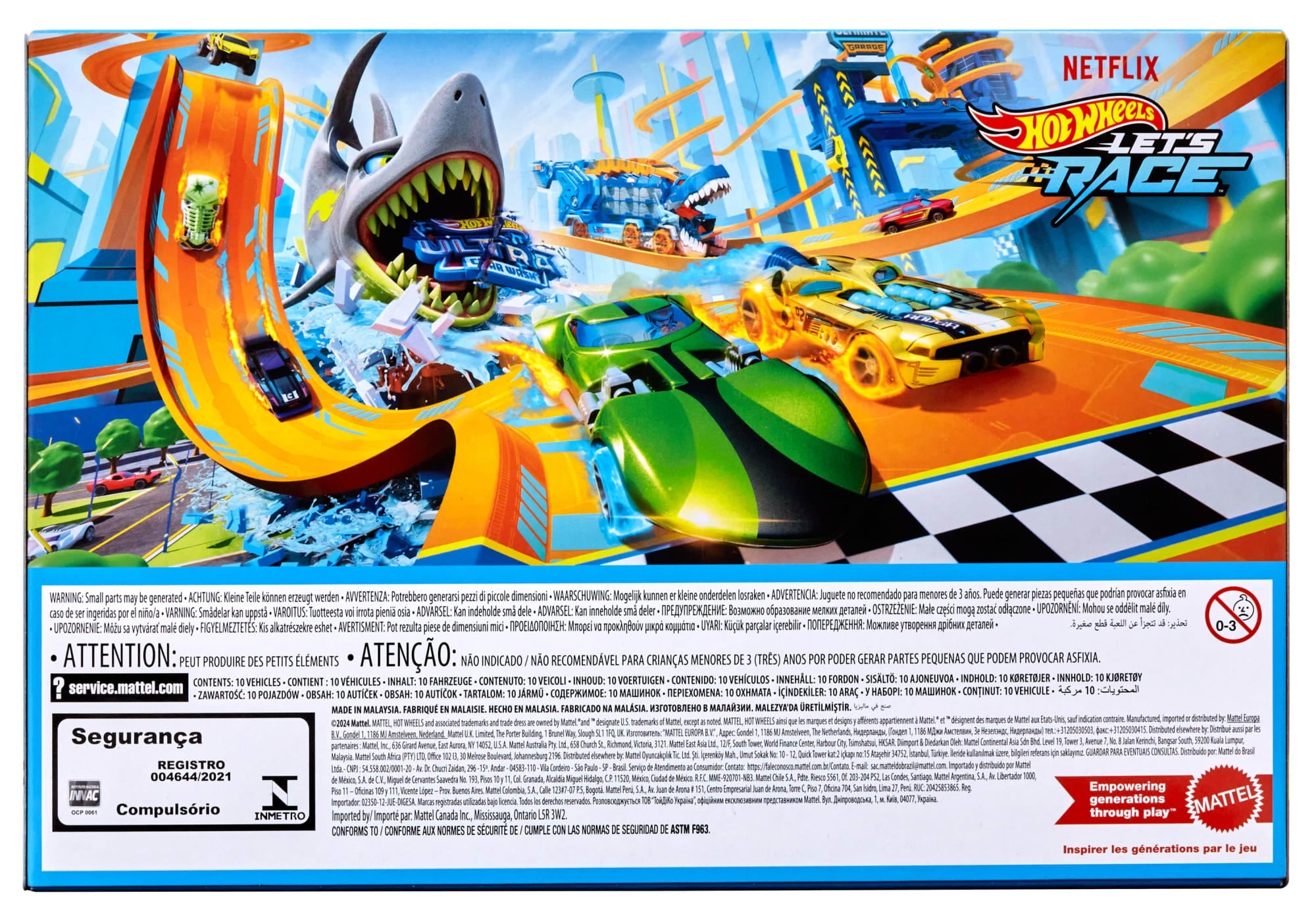 Hot Wheels Diecast Veículo de Brinquedo Let's Race Embalagem com 10 Carros Surpresa