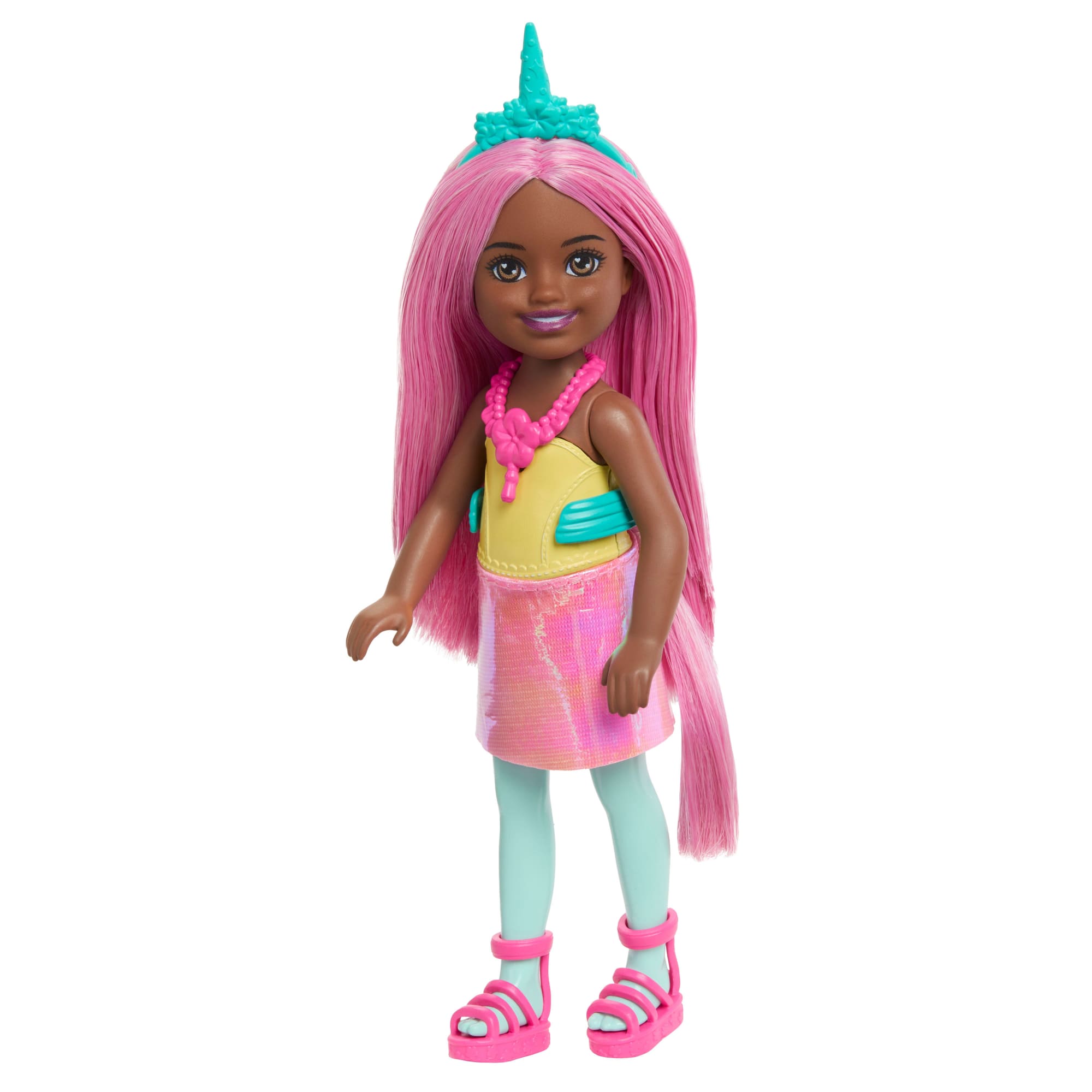 Barbie Chelsea Unicorn Small Doll With Pink Hair, Removable Tail, Shoes & Hair Accessory, 6-Inch Toy