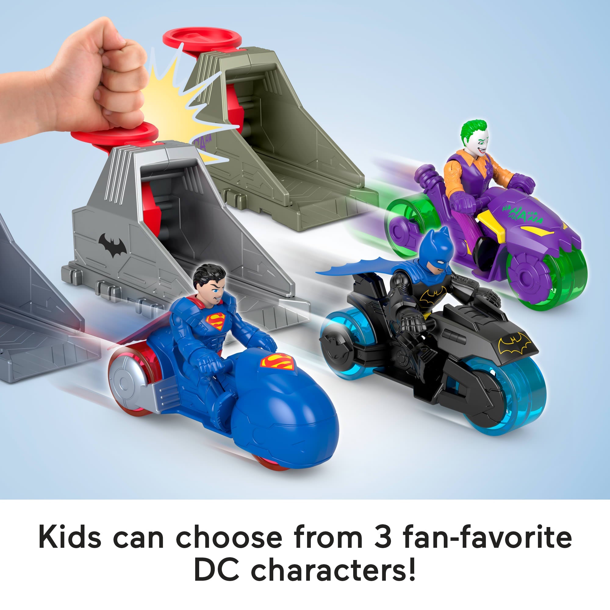 Imaginext DC Super Friends Launcher Set With 3-Inch Batman Action Figure, Toy Vehicle & Housing Unit
