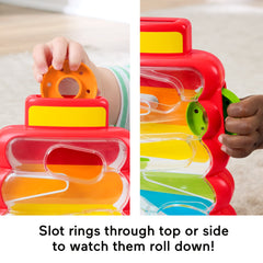 Fisher-Price Drop Through Rock-A-Stack Baby & Toddler Developmental Activity Toy, 5 Coins