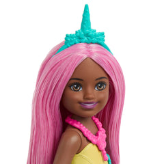 Barbie Chelsea Unicorn Small Doll With Pink Hair, Removable Tail, Shoes & Hair Accessory, 6-Inch Toy