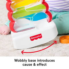Fisher-Price Drop Through Rock-A-Stack Baby & Toddler Developmental Activity Toy, 5 Coins