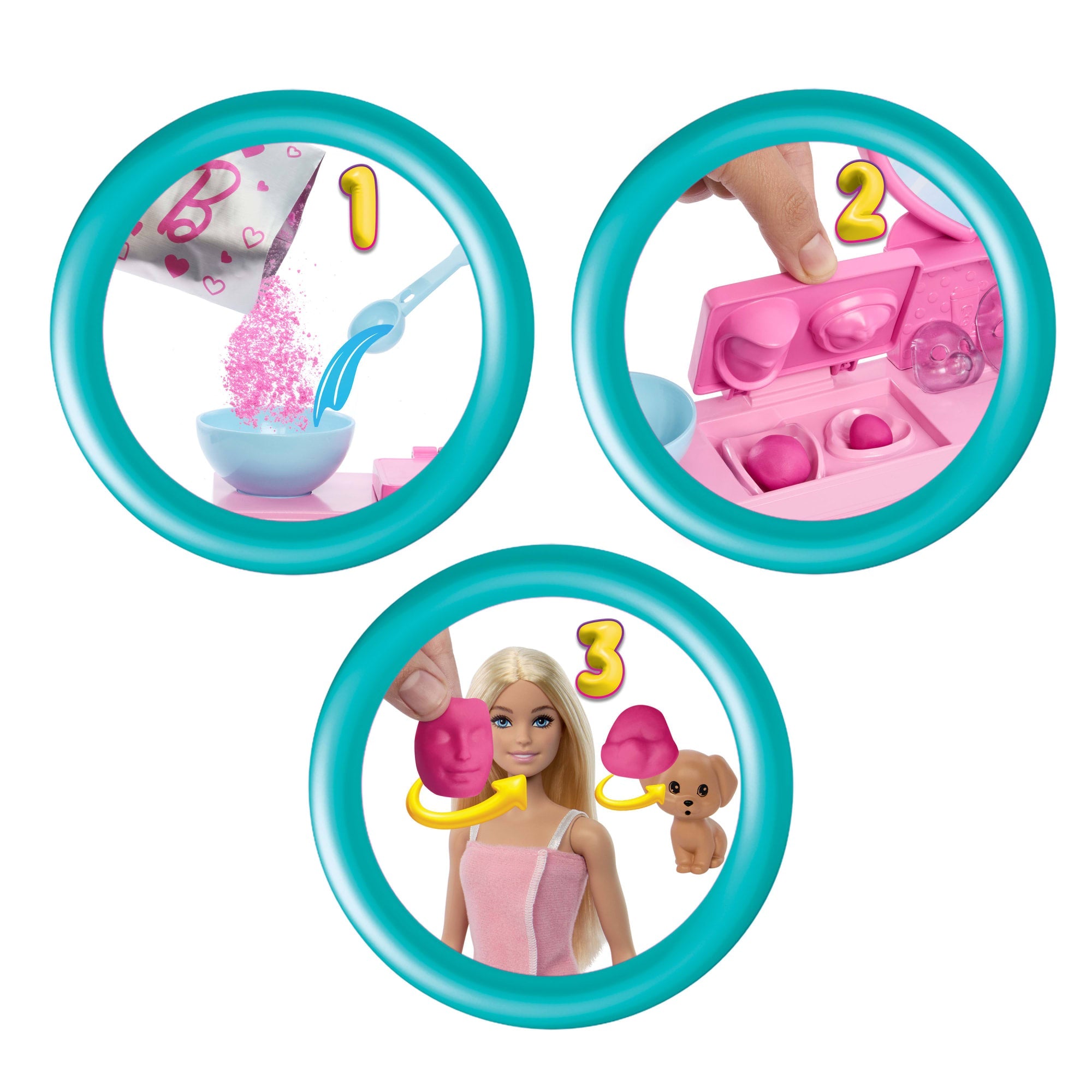 Barbie Face Mask Toy Playset & Doll With 10+ Spa Accessories including 3 Powder Packs To Make Dough Masks