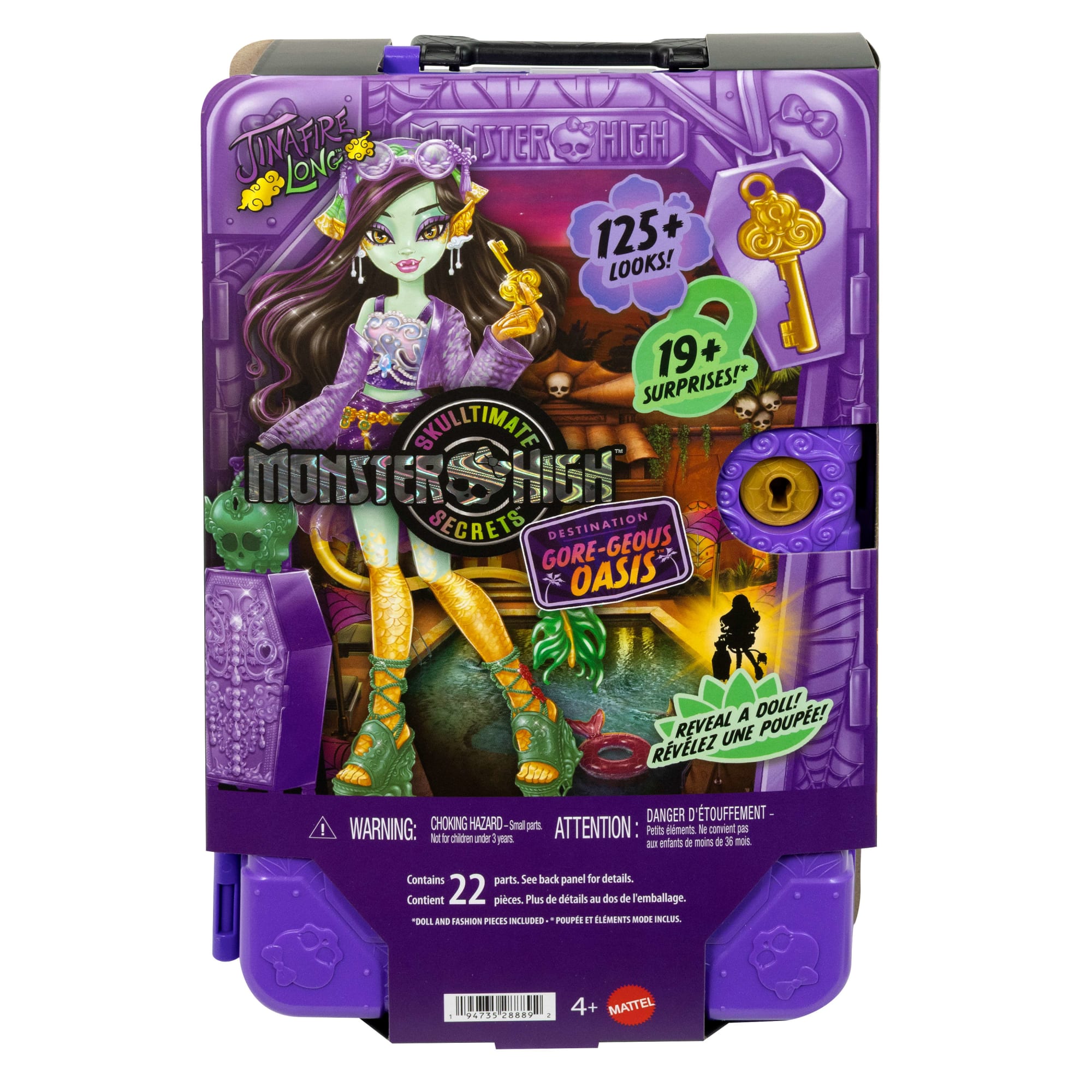 Monster High Skulltimate Secrets Gore-Geous Oasis Playset, Jinafire Long Doll And Accessories
