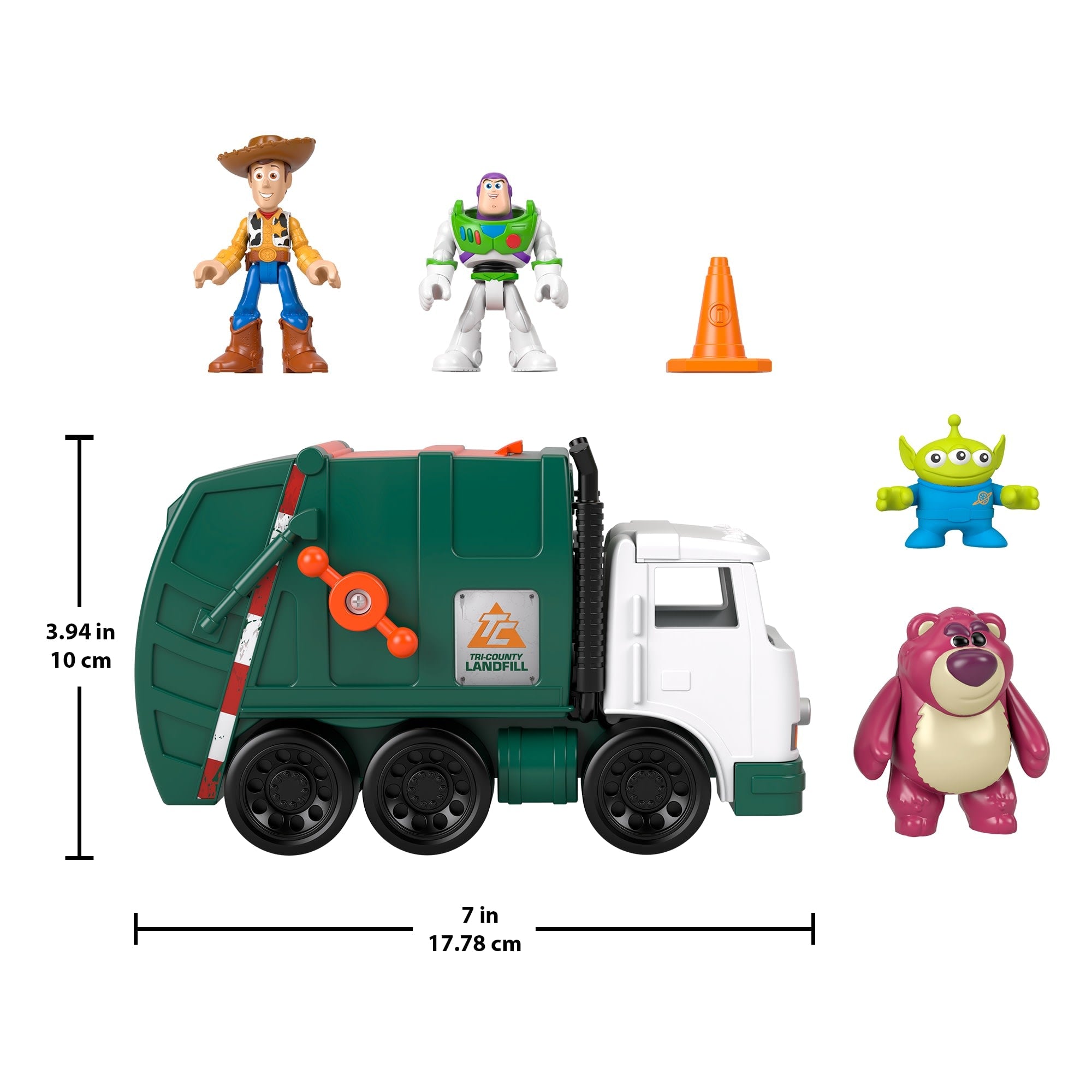 Imaginext Disney And Pixar Toy Story Garbage Truck With 4 Action Figures & Toy Vehicle
