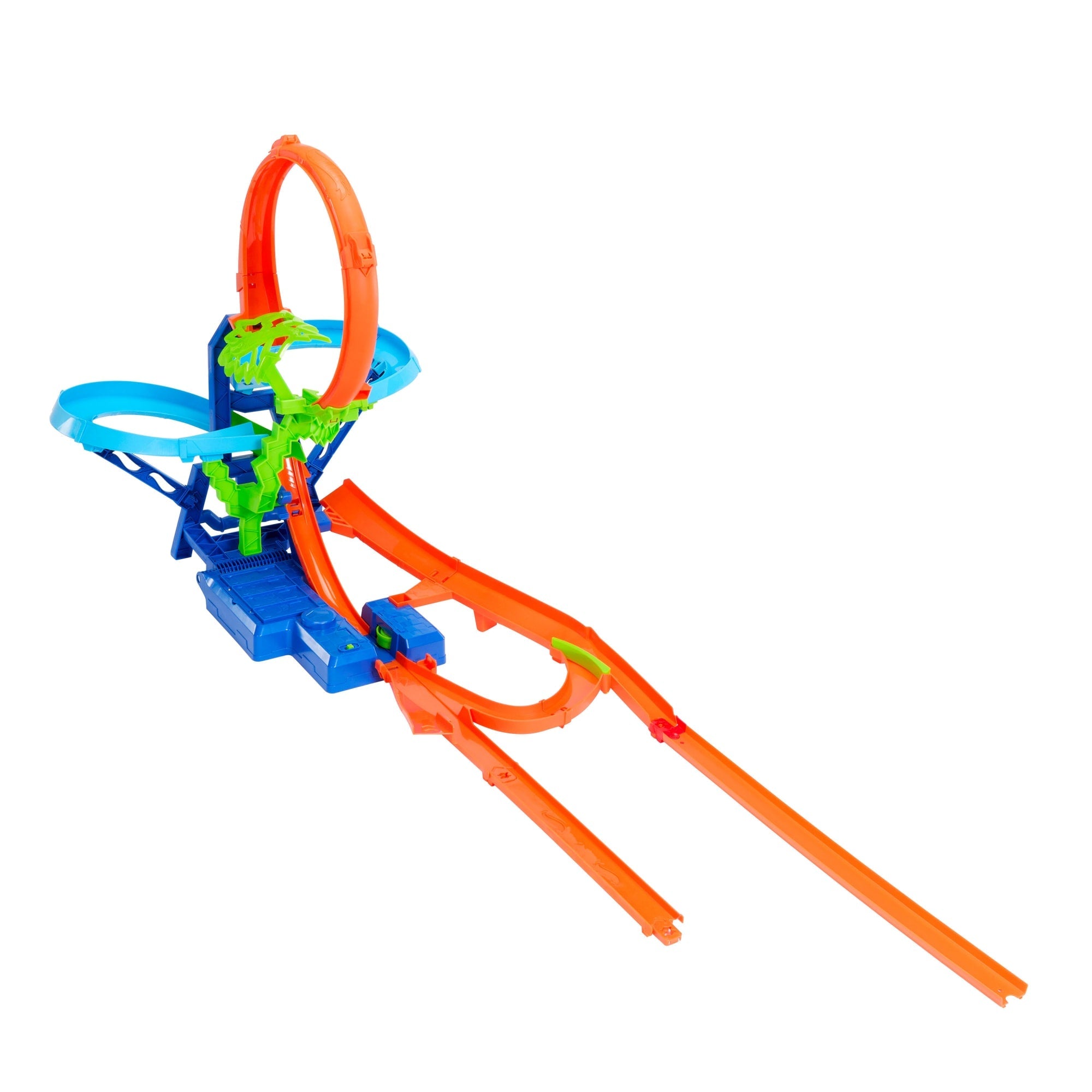 Hot Wheels Stunt Tracks Mid-AIr Crash Playset With 1:64 Scale Die-Cast Toy Car & Motorized Booster