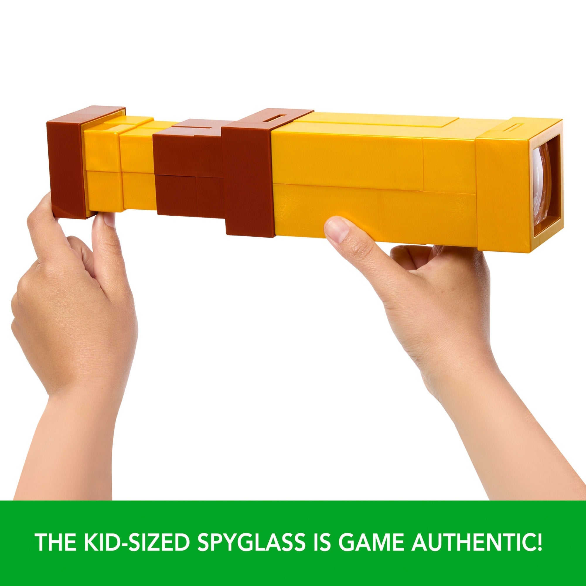 Minecraft Pixel Spyglass Toy With Pixelating View Lens, Kid-Size Accessory For Role-Play & Costumes