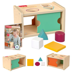 Fisher-Price Montessori Wooden Sort & Find Object Permanence Box, Baby Learning Toy