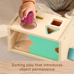 Fisher-Price Montessori Wooden Sort & Find Object Permanence Box, Baby Learning Toy