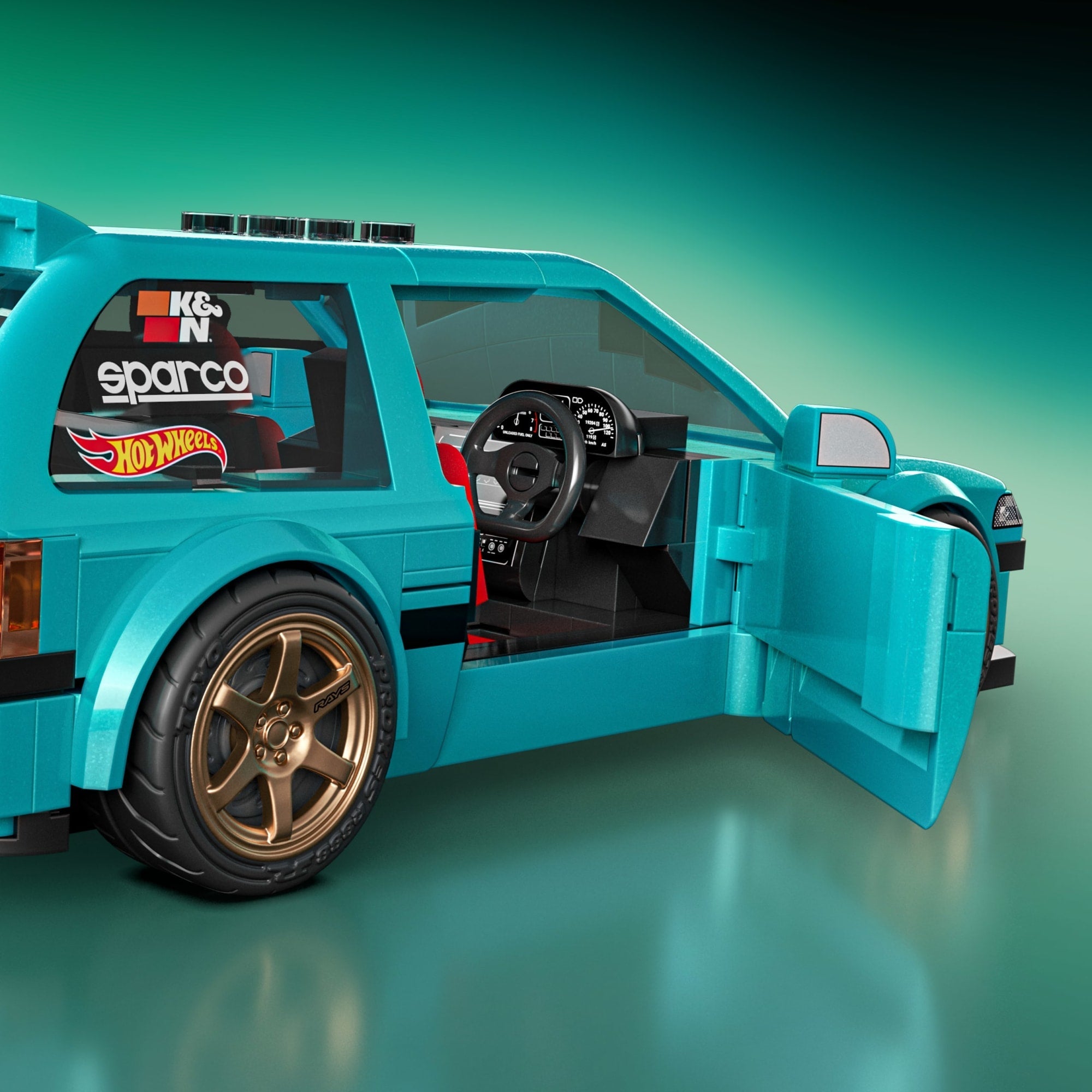 Mattel Brick Shop Hot Wheels Juguete de Construcción Speed Custom '90 Honda Civic EF