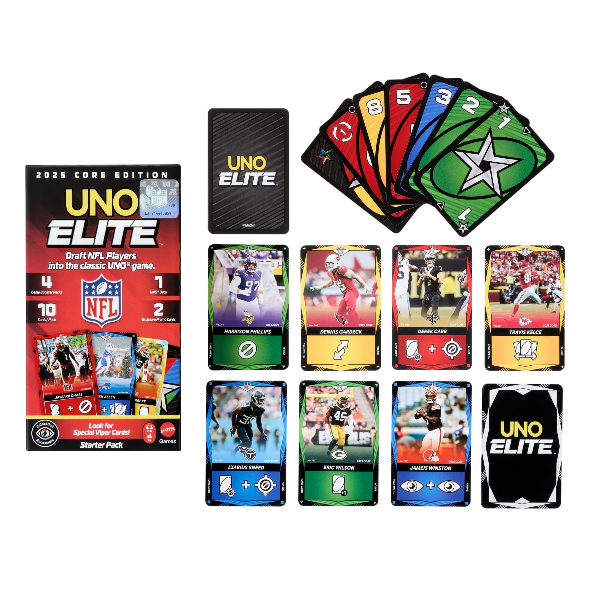 UNO Elite NFL Jogo de Cartas Pacote Inicial