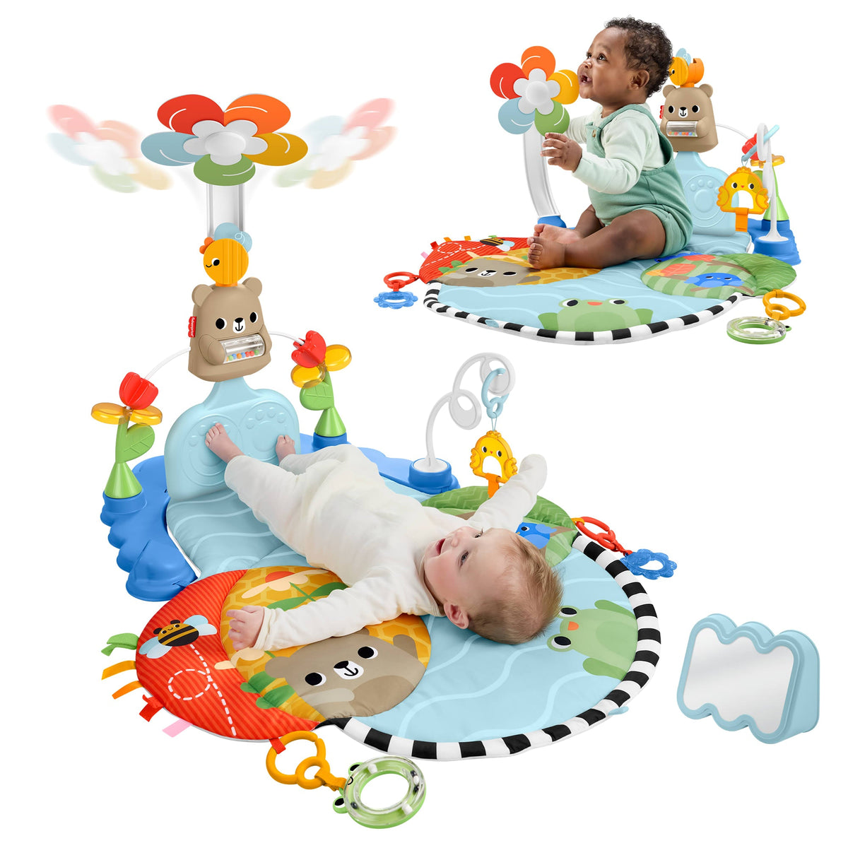 Fisher-Price 3-in-1 Kick & Sway Activity Gym, Baby Play Mat & Sensory Toys For Newborn Developmental Play