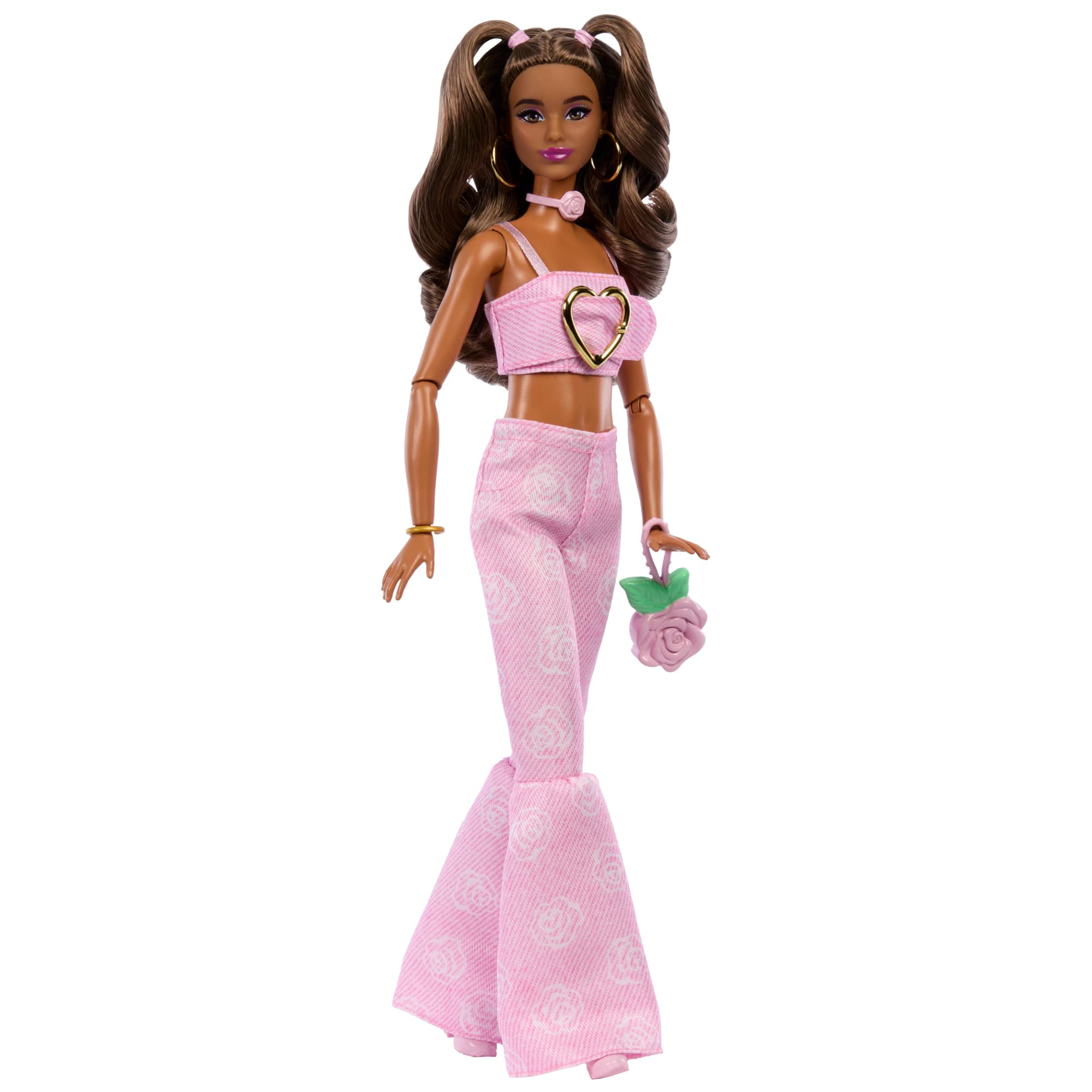 Barbie Fashionista Boneca Barbie Fashionista Deluxe Style Boneca com Vestido Rosa com Estrelas