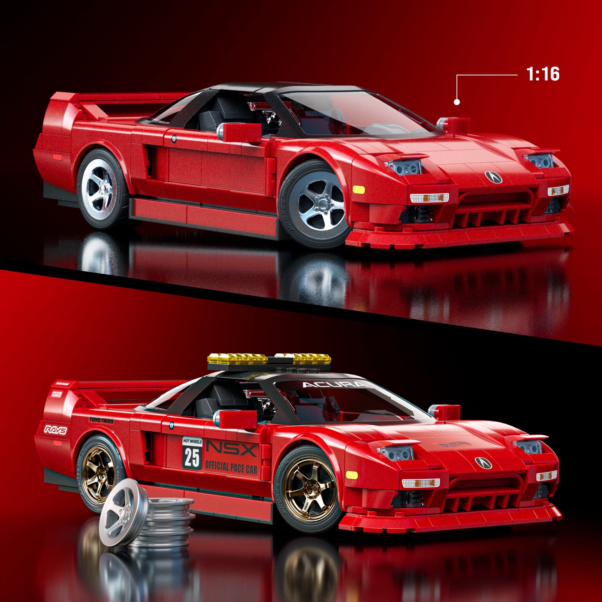 Mattel Brick Shop Hot Wheels Jogo de Construção Elite '90 Acura NSX